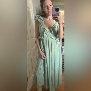 NWOT Meet me in Santorini - sage smoked wide leg jumpsuit  - Women